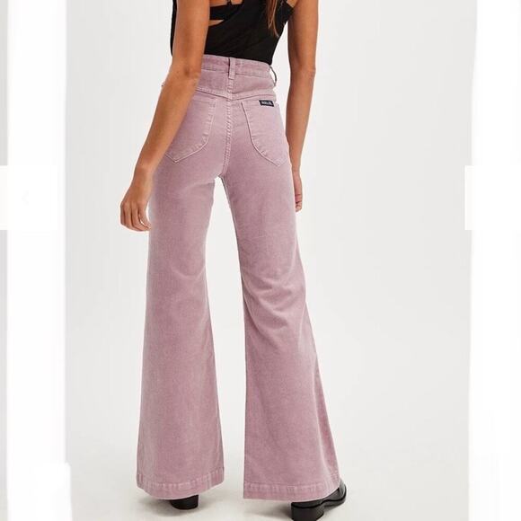 ROLLA'S Eastcoast Flare High Rise Corduroy Stretch Pants in Purple, Size 26 - Picture 2 of 16